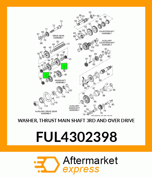 WASHER, THRUST MAIN SHAFT 3RD AND OVER DRIVE FUL4302398