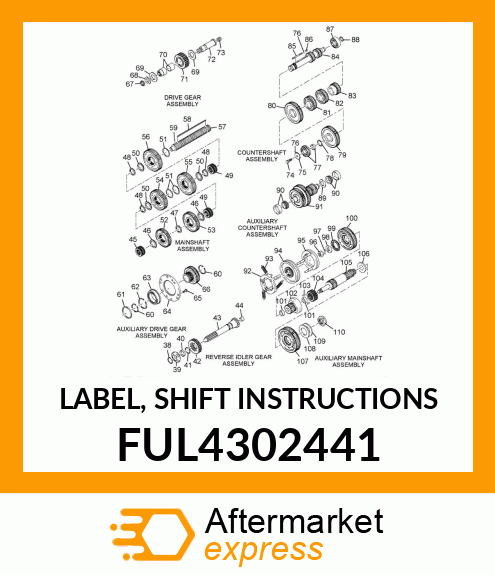 LABEL, SHIFT INSTRUCTIONS FUL4302441