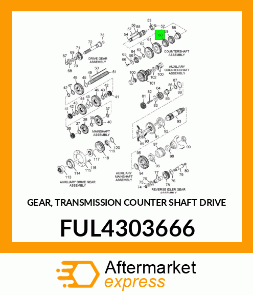 GEAR, TRANSMISSION COUNTER SHAFT DRIVE FUL4303666