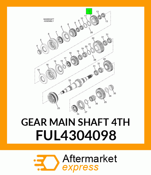 GEAR MAIN SHAFT 4TH FUL4304098