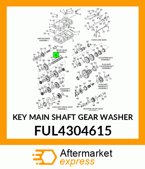 KEY MAIN SHAFT GEAR WASHER FUL4304615