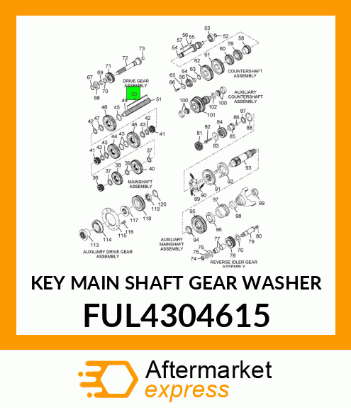 KEY MAIN SHAFT GEAR WASHER FUL4304615