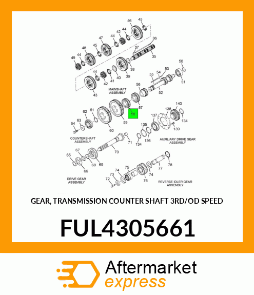 GEAR, TRANSMISSION COUNTER SHAFT 3RD/OD SPEED FUL4305661