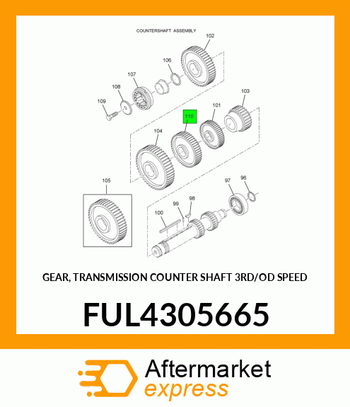 GEAR, TRANSMISSION COUNTER SHAFT 3RD/OD SPEED FUL4305665