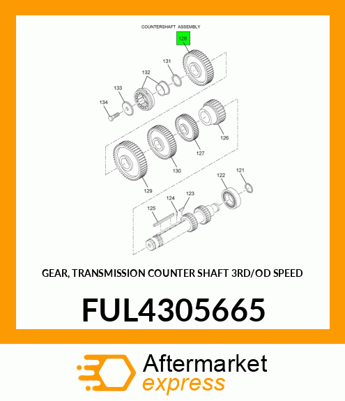 GEAR, TRANSMISSION COUNTER SHAFT 3RD/OD SPEED FUL4305665