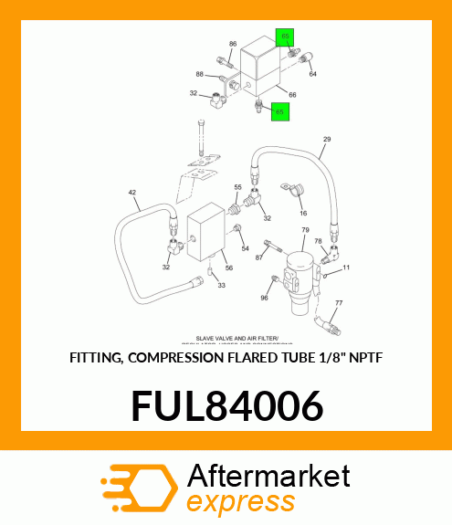 FITTING, COMPRESSION FLARED TUBE 1/8" NPTF FUL84006