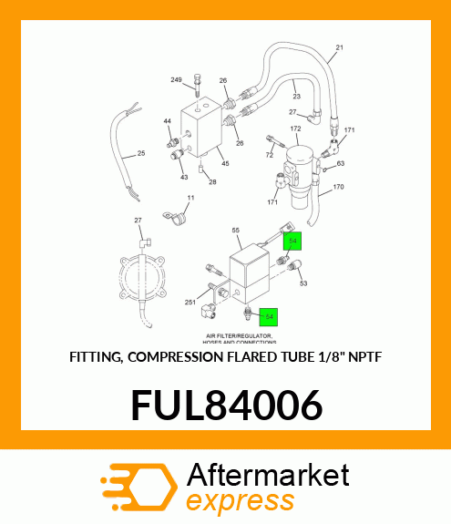 FITTING, COMPRESSION FLARED TUBE 1/8" NPTF FUL84006