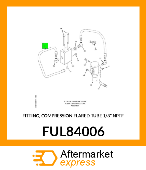 FITTING, COMPRESSION FLARED TUBE 1/8" NPTF FUL84006