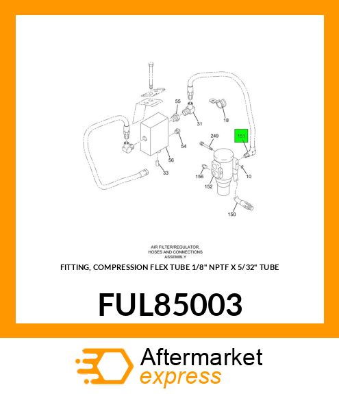 FITTING, COMPRESSION FLEX TUBE 1/8" NPTF X 5/32" TUBE FUL85003