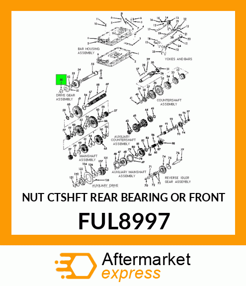 NUT CTSHFT REAR BEARING OR FRONT FUL8997