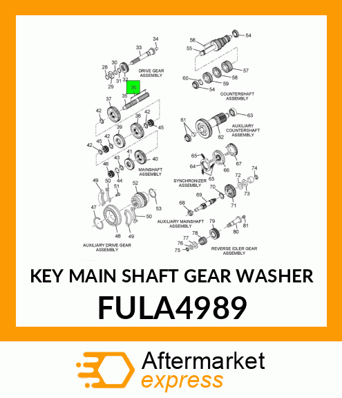 KEY MAIN SHAFT GEAR WASHER FULA4989