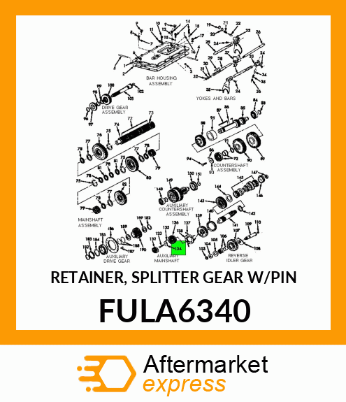 RETAINER, SPLITTER GEAR W/PIN FULA6340