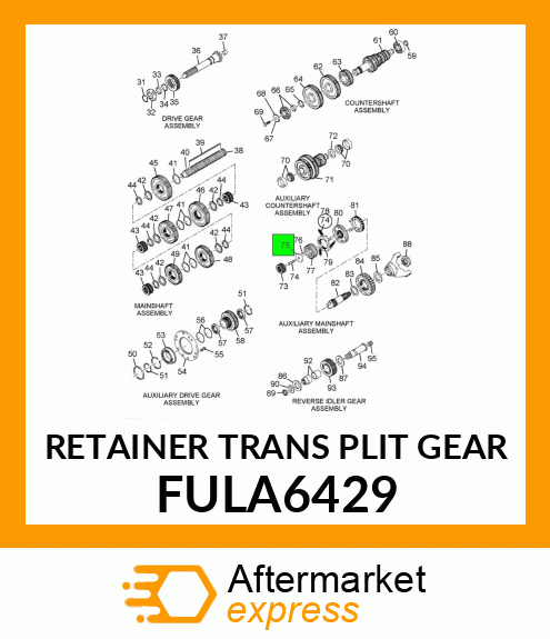 RETAINER TRANS PLIT GEAR FULA6429