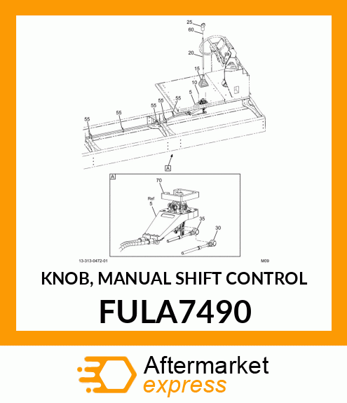 KNOB, MANUAL SHIFT CONTROL FULA7490