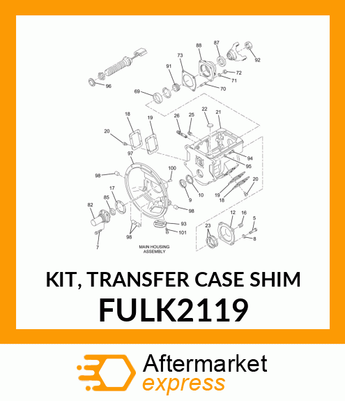 KIT, TRANSFER CASE SHIM FULK2119