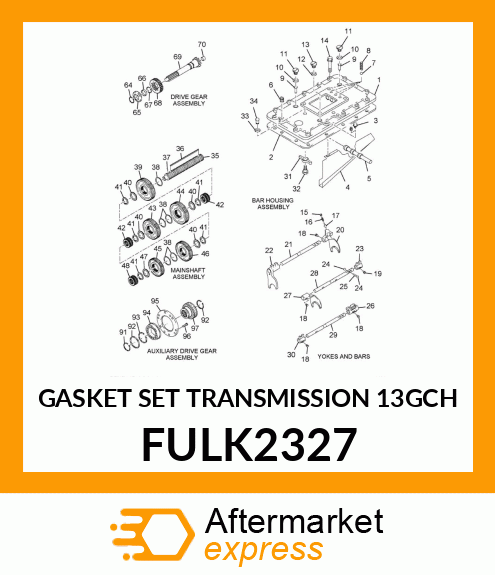 GASKET SET TRANSMISSION 13GCH FULK2327