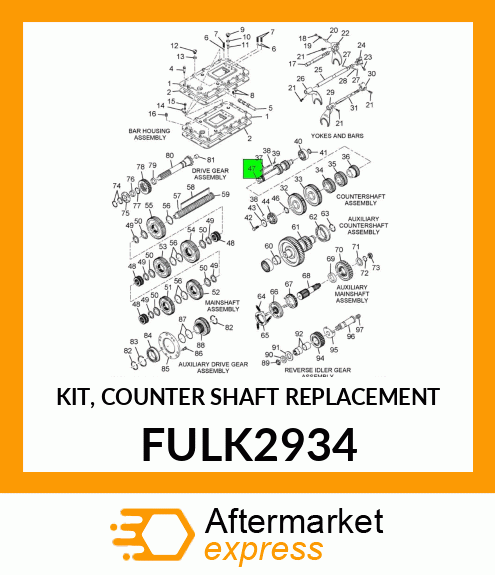 KIT, COUNTER SHAFT REPLACEMENT FULK2934