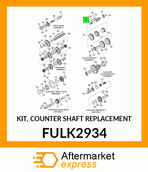 KIT, COUNTER SHAFT REPLACEMENT FULK2934