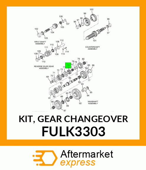 KIT, GEAR CHANGEOVER FULK3303