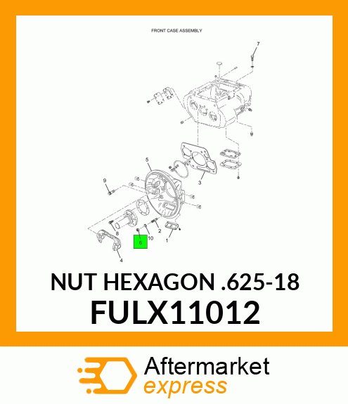 NUT HEXAGON .625-18 FULX11012