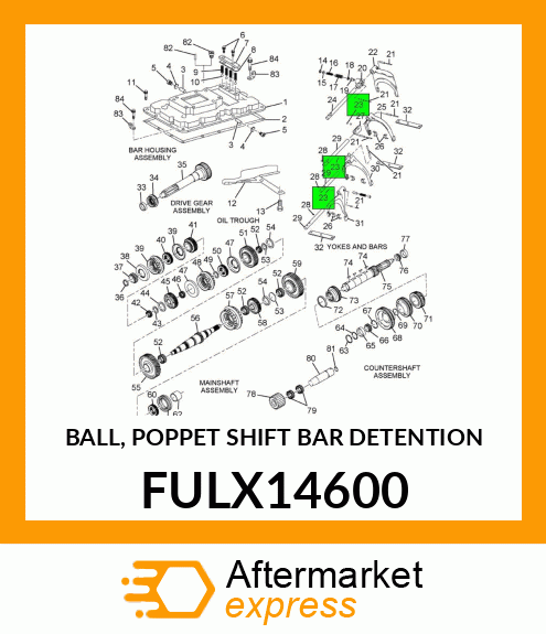 BALL, POPPET SHIFT BAR DETENTION FULX14600