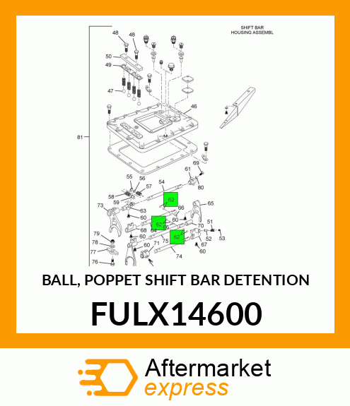 BALL, POPPET SHIFT BAR DETENTION FULX14600