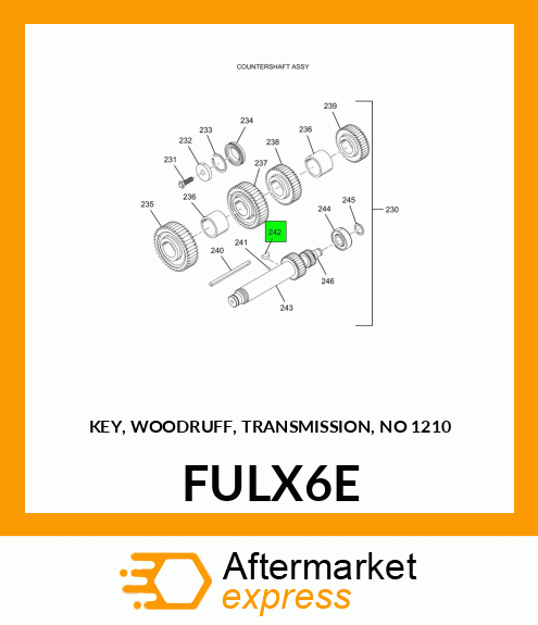 KEY, WOODRUFF, TRANSMISSION, NO 1210 FULX6E