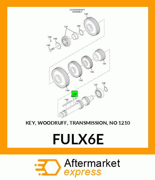 KEY, WOODRUFF, TRANSMISSION, NO 1210 FULX6E