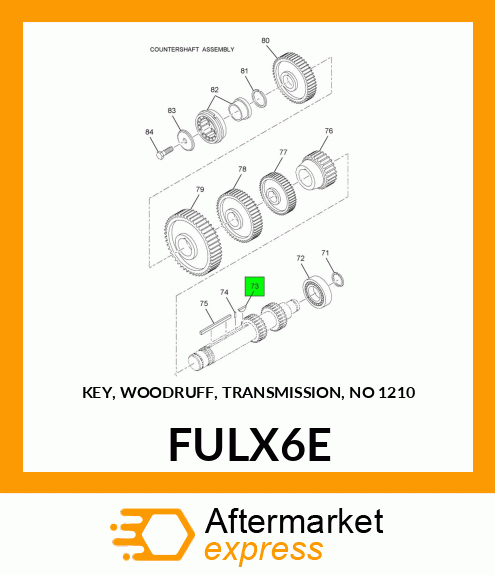 KEY, WOODRUFF, TRANSMISSION, NO 1210 FULX6E