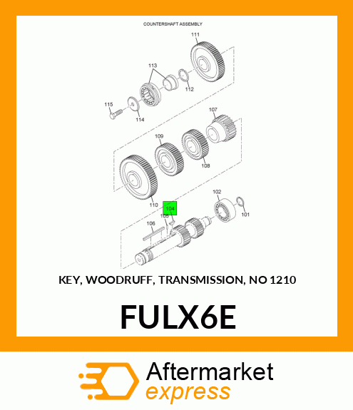 KEY, WOODRUFF, TRANSMISSION, NO 1210 FULX6E