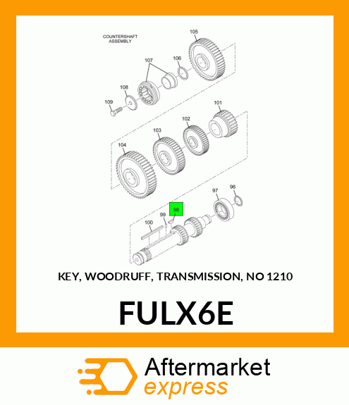 KEY, WOODRUFF, TRANSMISSION, NO 1210 FULX6E