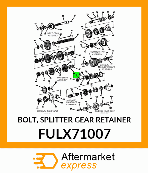 BOLT, SPLITTER GEAR RETAINER FULX71007