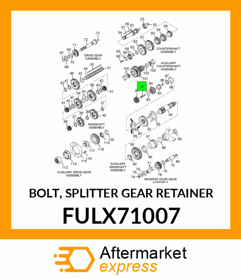BOLT, SPLITTER GEAR RETAINER FULX71007