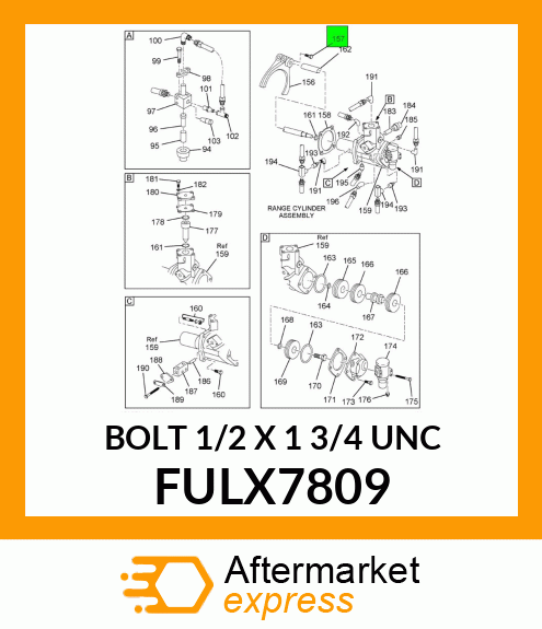 BOLT 1/2" X 1 3/4" UNC FULX7809