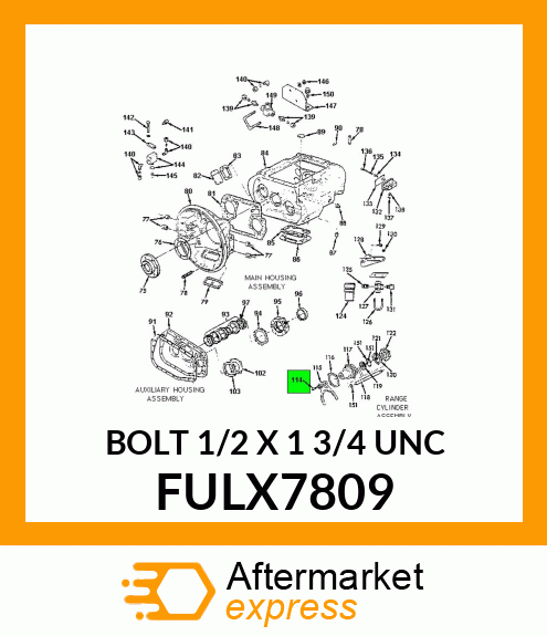 BOLT 1/2" X 1 3/4" UNC FULX7809