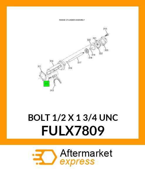 BOLT 1/2" X 1 3/4" UNC FULX7809