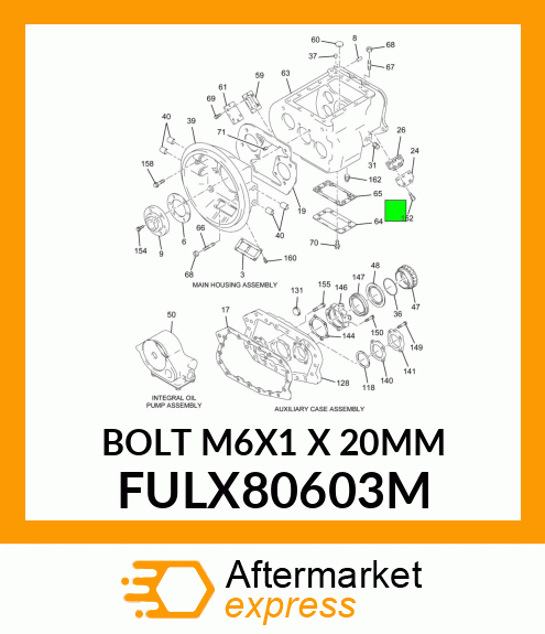 BOLT M6X1 X 20MM FULX80603M