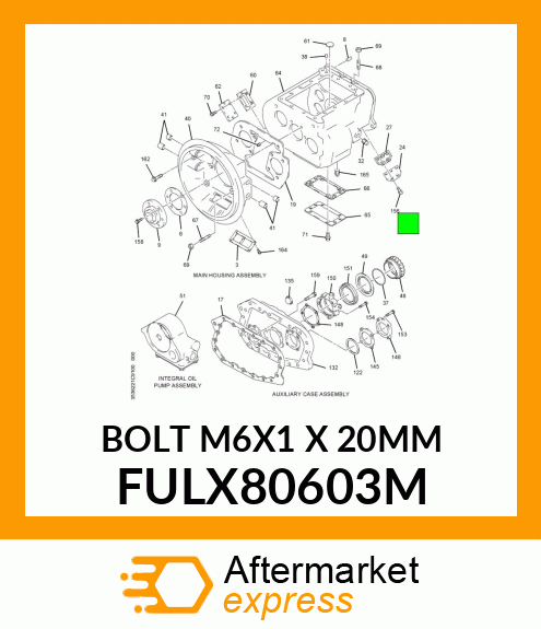 BOLT M6X1 X 20MM FULX80603M