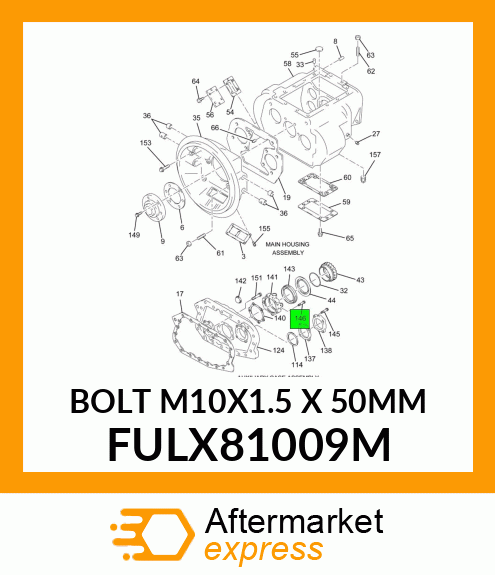 BOLT M10X1.5 X 50MM FULX81009M