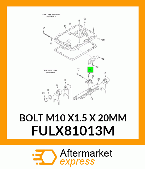 BOLT M10 X1.5 X 20MM FULX81013M