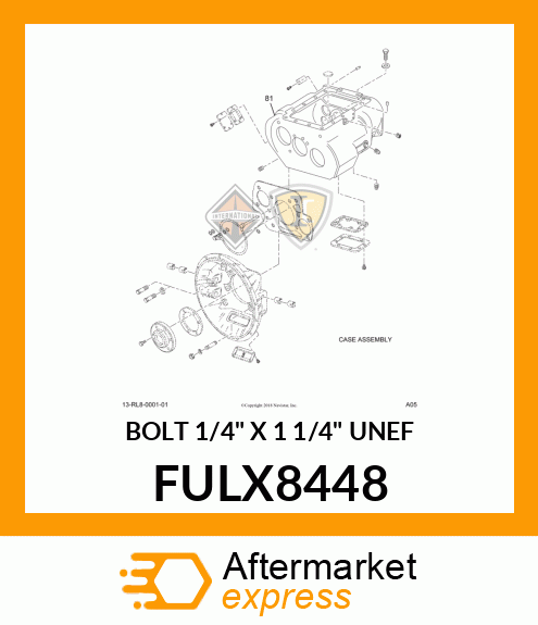 BOLT 1/4" X 1 1/4" UNEF FULX8448