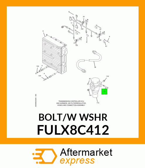 BOLT W/LOCK WASHER 5/8" X 1 1/4" UNC FULX8C412