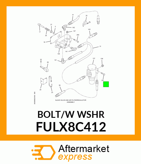 BOLT W/LOCK WASHER 5/8" X 1 1/4" UNC FULX8C412