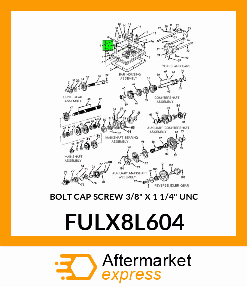 BOLT CAP SCREW 3/8" X 1 1/4" UNC FULX8L604