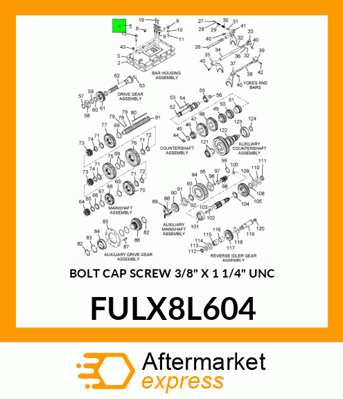 BOLT CAP SCREW 3/8" X 1 1/4" UNC FULX8L604