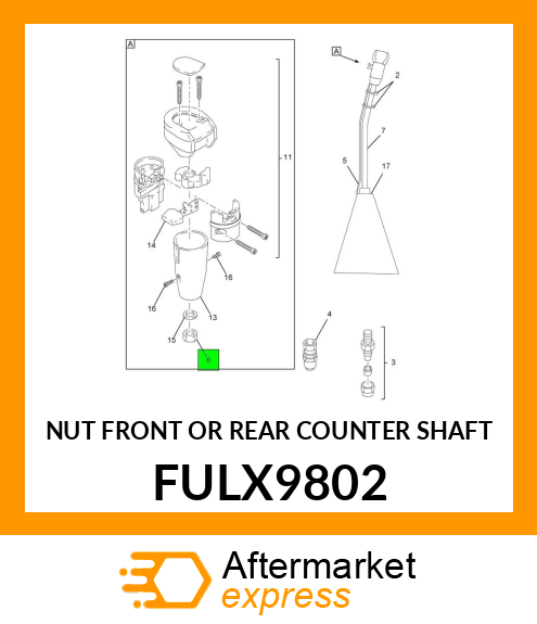 NUT FRONT OR REAR COUNTER SHAFT FULX9802