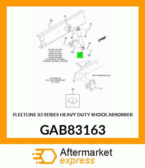 FLEETLINE 83 SERIES HEAVY DUTY SHOCK ABSORBER GAB83163