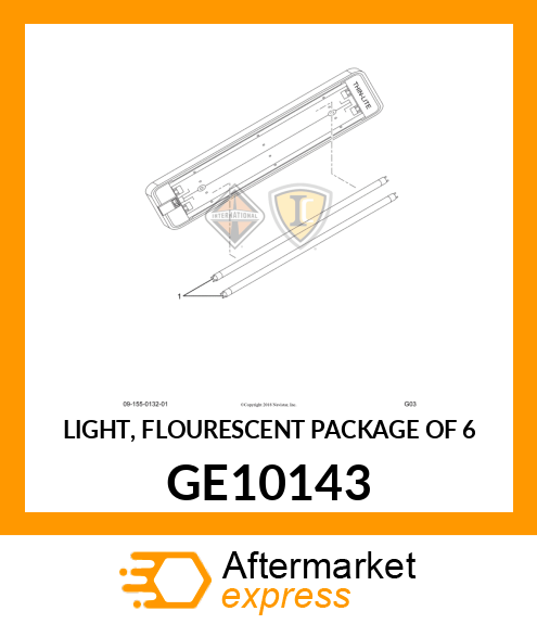 LIGHT, FLOURESCENT PACKAGE OF 6 GE10143