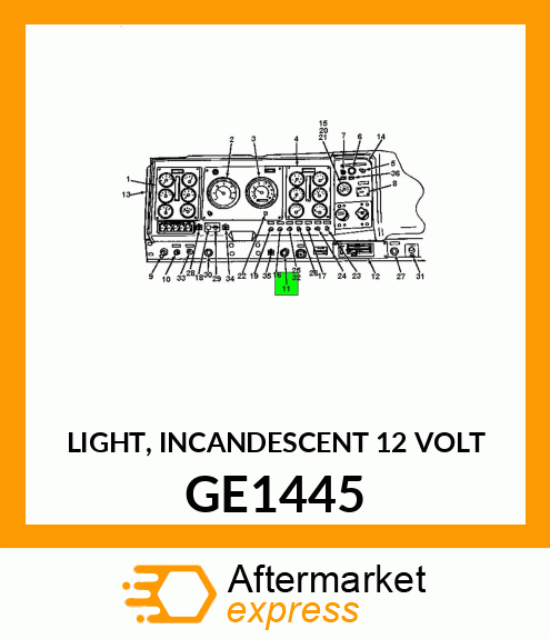 LIGHT, INCANDESCENT 12 VOLT GE1445