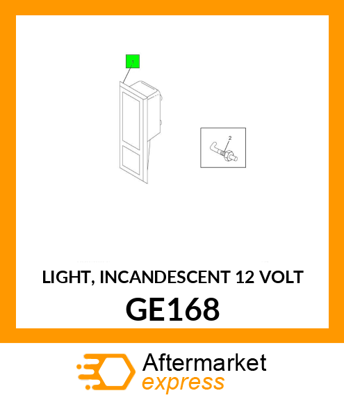 LIGHT, INCANDESCENT 12 VOLT GE168